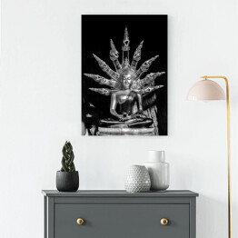 Obraz na płótnie Czarno biały posąg Buddy