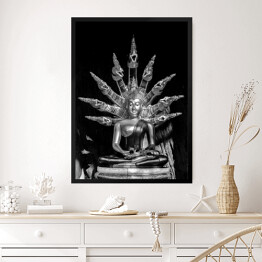 Obraz w ramie Czarno biały posąg Buddy