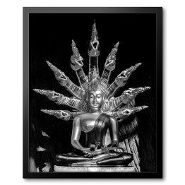 Obraz w ramie Czarno biały posąg Buddy