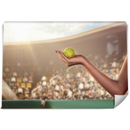 Fototapeta Kobieta trzymająca piłkę tenisową