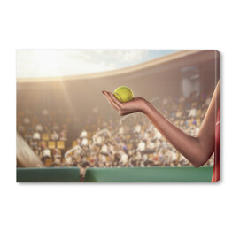 Obraz na płótnie Kobieta trzymająca piłkę tenisową