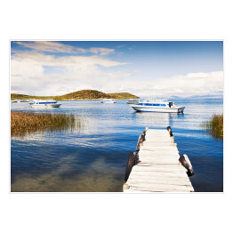 Plakat samoprzylepny Piękne wybrzeże wyspy, Boliwia
