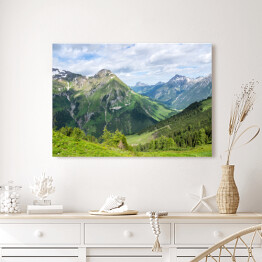 Obraz na płótnie Alpejski krajobraz w pogodny dzień