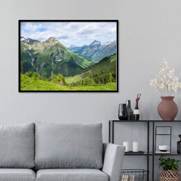 Plakat w ramie Alpejski krajobraz w pogodny dzień