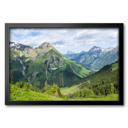 Obraz w ramie Alpejski krajobraz w pogodny dzień
