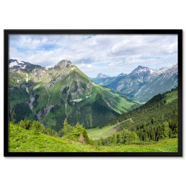 Plakat w ramie Alpejski krajobraz w pogodny dzień