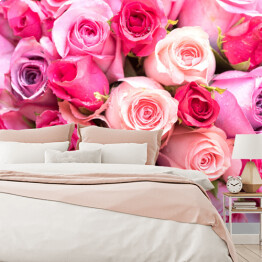 Fototapeta winylowa zmywalna Róże w intensywnych odcieniach różu i fioletu