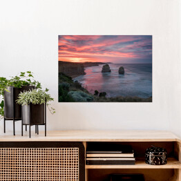 Plakat samoprzylepny Wschód słońca w odcieniach różu, Australia 