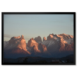 Plakat w ramie Widok na Park Narodowy Torres del Paine w Chile