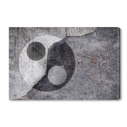 Obraz na płótnie Ying Yang - symbol na popękanym betonie