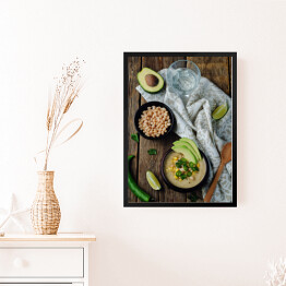 Obraz w ramie Biała fasola i avocado