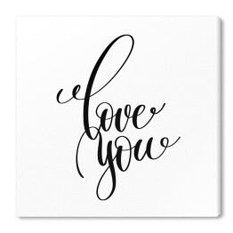 "Kocham cię" - czarno-biały napis