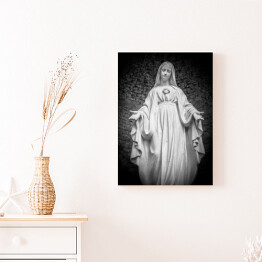 Obraz na płótnie Statua Matki Boskiej - czarno biała ilustracja