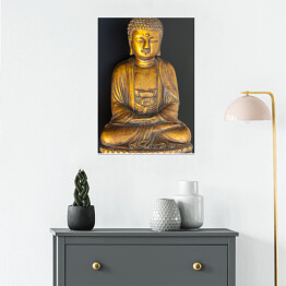 Plakat Złoty Budda na czarnym tle