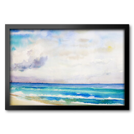 Obraz w ramie Morze i plaża - kolorowy pejzaż