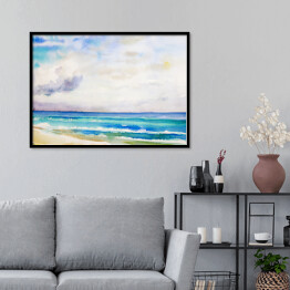 Plakat w ramie Morze i plaża - kolorowy pejzaż
