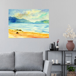 Plakat Widok na morze z plaży