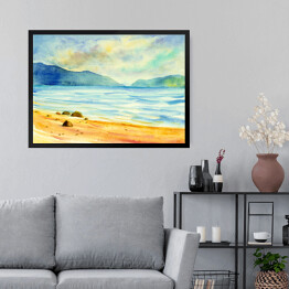 Obraz w ramie Widok na morze z plaży