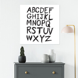 Plakat samoprzylepny Rysowany alfabet na białym tle