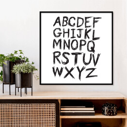 Plakat w ramie Rysowany alfabet na białym tle