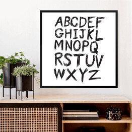 Obraz w ramie Rysowany alfabet na białym tle