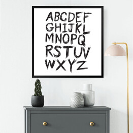 Obraz w ramie Rysowany alfabet na białym tle