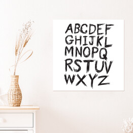 Plakat samoprzylepny Rysowany alfabet na białym tle