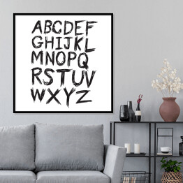 Plakat w ramie Rysowany alfabet na białym tle