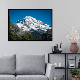 Plakat w ramie Góra Rainier na tle niebieskiego nieba