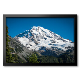 Obraz w ramie Góra Rainier na tle niebieskiego nieba