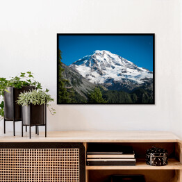 Plakat w ramie Góra Rainier na tle niebieskiego nieba