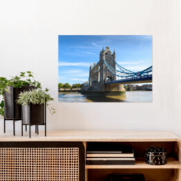 Plakat Tower Bridge nad Tamizą w Londynie