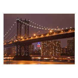 Plakat samoprzylepny Most w blasku miejskich świateł