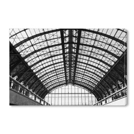 Obraz na płótnie Żelazna konstrukcja nad stacją w Antwerpii