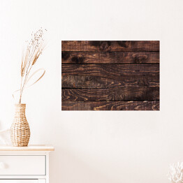 Plakat samoprzylepny Ciemne drewniane tło
