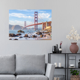 Plakat samoprzylepny Golden Gate Bridge, San Francisco, Kalifornia - widok z wybrzeża