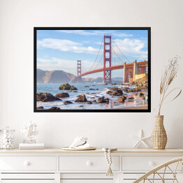 Obraz w ramie Golden Gate Bridge, San Francisco, Kalifornia - widok z wybrzeża