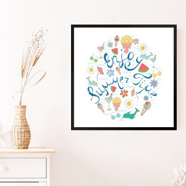 Obraz w ramie Kolorowa ilustracja - "Ciesz się latem"