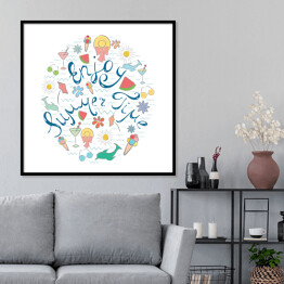 Plakat w ramie Kolorowa ilustracja - "Ciesz się latem"