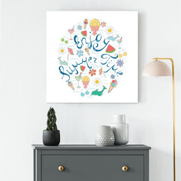 Obraz na płótnie Kolorowa ilustracja - "Ciesz się latem"