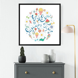 Obraz w ramie Kolorowa ilustracja - "Ciesz się latem"