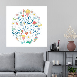 Plakat samoprzylepny Kolorowa ilustracja - "Ciesz się latem"
