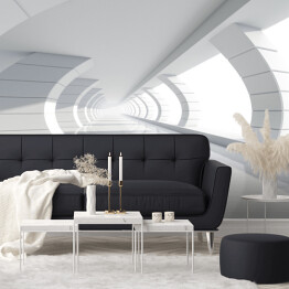 Fototapeta winylowa zmywalna Białe futurystyczne wnętrze 3D