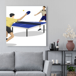 Obraz na płótnie Tenis stołowy - dwóch graczy