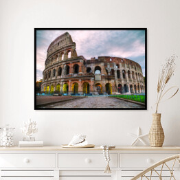 Plakat w ramie Koloseum w Rzymie o poranku