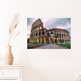 Plakat samoprzylepny Koloseum w Rzymie o poranku