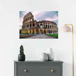 Plakat samoprzylepny Koloseum w Rzymie o poranku
