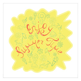 Plakat samoprzylepny "Ciesz się latem" - typografia