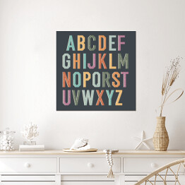 Plakat samoprzylepny Kolorowe ozdobne litery - alfabet