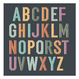 Plakat samoprzylepny Kolorowe ozdobne litery - alfabet